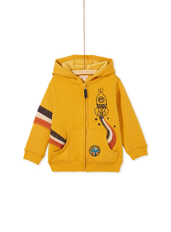 Sweat jaune fourré chaud avec animation brodée enfant garçon KOGOGIL / 20W902L1GILB105